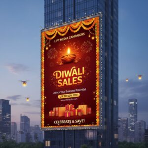 Modern residential apartment building with lift media advertising opportunities